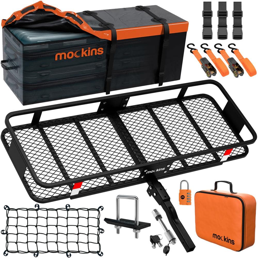 Mockins 500 lbs. Capacity Hitch Mount Cargo Carrier Basket, 16 cu. ft. Cargo  Bag Thick Straps, Foldable Shank and in. Raise MA-30 The Home Depot