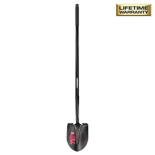 Husky 47 in. L Fiberglass Handle Carbon Steel Digging Shovel with Grip