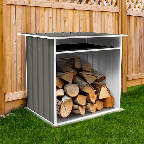 Woodstore 4 ft. W x 2.5 ft. D Metal Storage Shed in Woodland Gray with SNAPTiTE assembly system (9 sq. ft.)