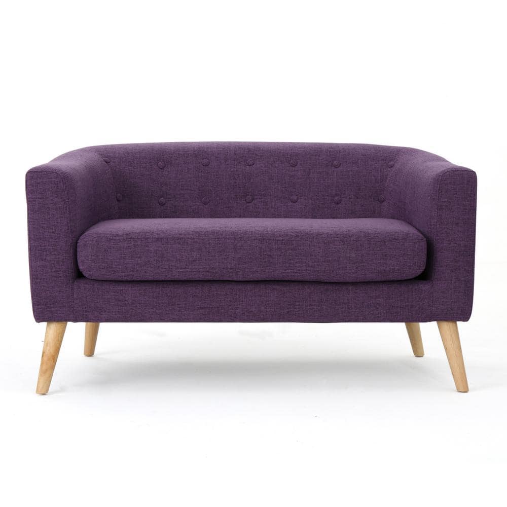 Bridie 51.5 in. Muted Purple Polyester 2-Seater Loveseat with Tapered Wood 