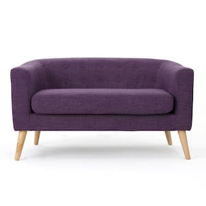 Bridie 51.5 in. Muted Purple Polyester 2-Seater Loveseat with Tapered Wood Legs