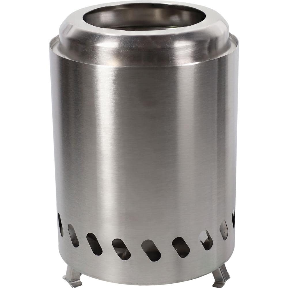 8-Inch Silver Stainless Steel Tabletop Smokeless Fire Pit