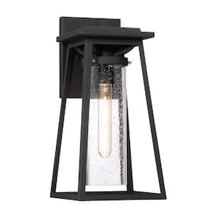 Lanister Court Large 1-Light Sand Black with Gold Outdoor Light Wall Sconce