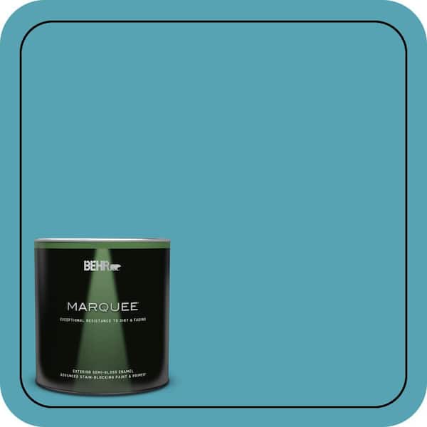 BEHR MARQUEE 1 qt. #M470-5 Explorer Blue Semi-Gloss Enamel Exterior Paint & Primer