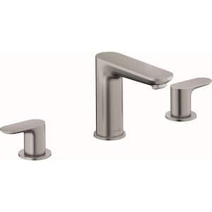 No.1 8 in. Widespread Double Handle Bathroom Faucet with Drain Kit Included in Brushed Nickel