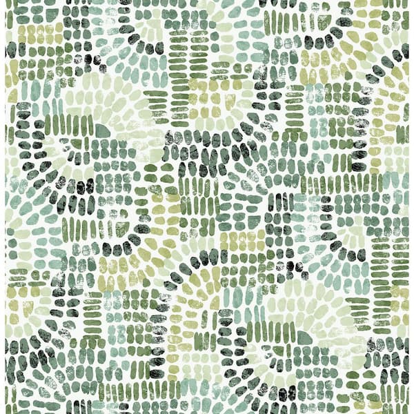 A-Street Prints Wanderer Evergreen Mosiac Wallpaper Sample