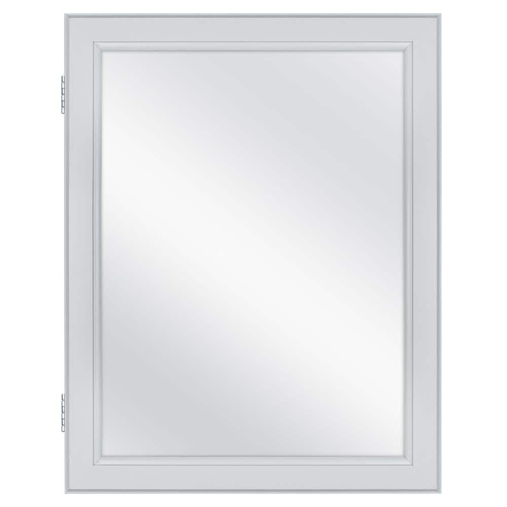 15.12 in. W x 19.25 in. H  Rectangular Gray Framed Surface Mount or Recessed Medicine Cabinet with Mirror