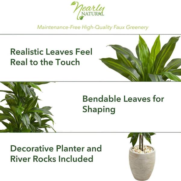 Nearly Natural Real Touch 4 ft. Indoor Dracaena Artificial Plant