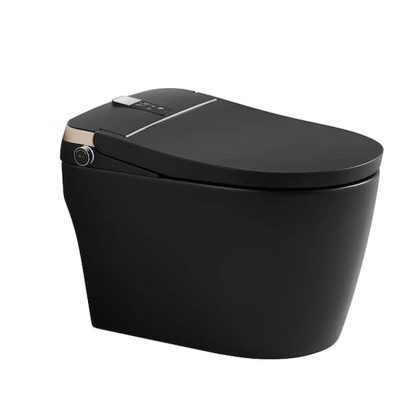 1-Piece 1.27 GPF Smart Single Flush Elongated Toilet White Seat Included with Auto Open/Close Cover,LED Display
