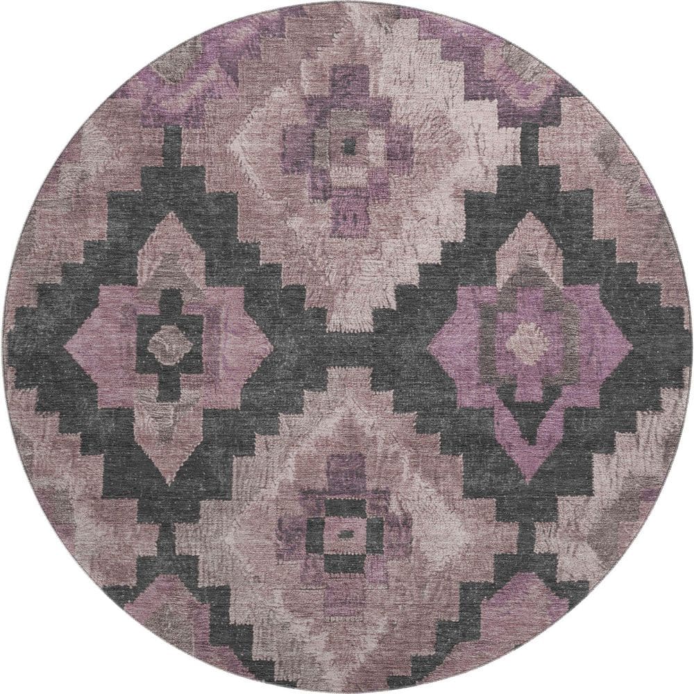 Mayfield Premium Machine Washable Abstract AMF1894 Blush 8 ft. x 8 ft. Round Rug price history on PriceWatchPro