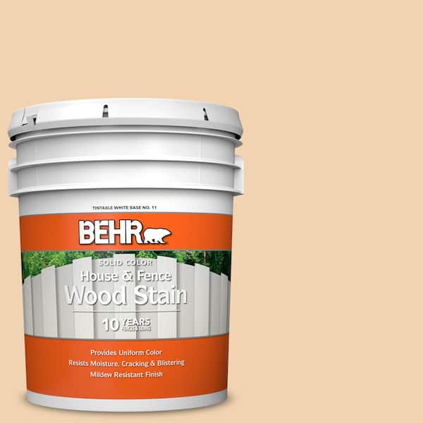 BEHR 5 gal. #M280-3 Champagne Wishes Solid Color House and Fence Exterior Wood Stain