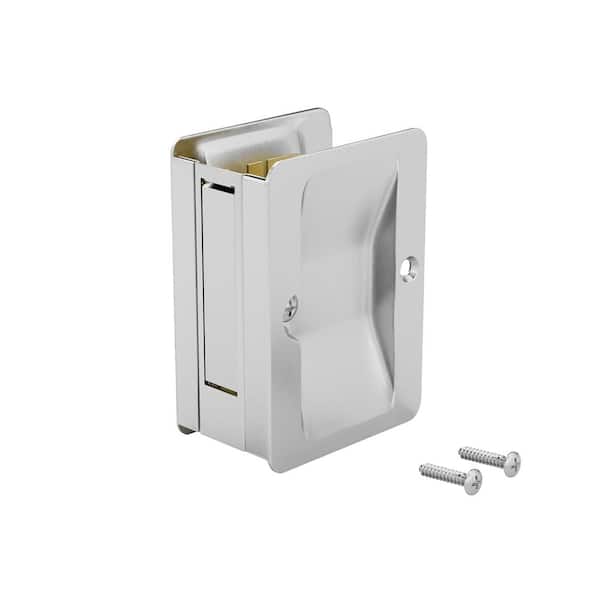 Onward 3-1/4 in. (82 mm) Brushed Chrome Pocket Door Pull with Passage Handle