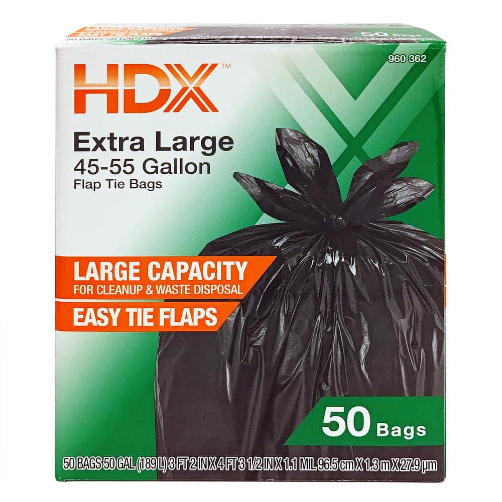 HDX 50 Gal. Clear Extra Large Trash Bags (100-Count) HDX50GC100-2PK - The  Home Depot