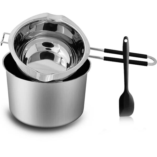 Bakeware Double Boiler Pot Set 3-Piece Stainless Steel with Silicone Spatula Single Kitchen Pot for Oven Melting
