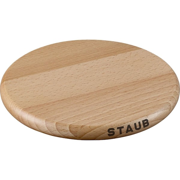 6 in. Round Magnetic Beech Wood Trivet (No Other Items Included)