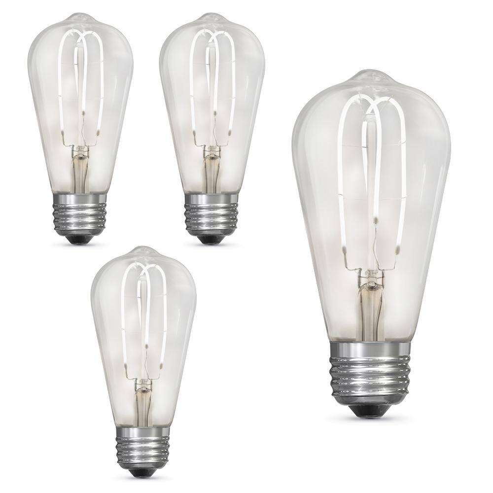 40-Watt Equivalent ST19 DImmable M Shape Filament Clear Glass E26 Vintage Edison LED Light Bulb, Daylight 5000K (4-Pack) price history on PriceWatchPro