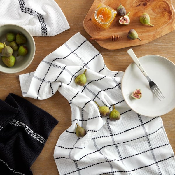 2pk Cotton Big Waffle Kitchen Towels Gray - Threshold™