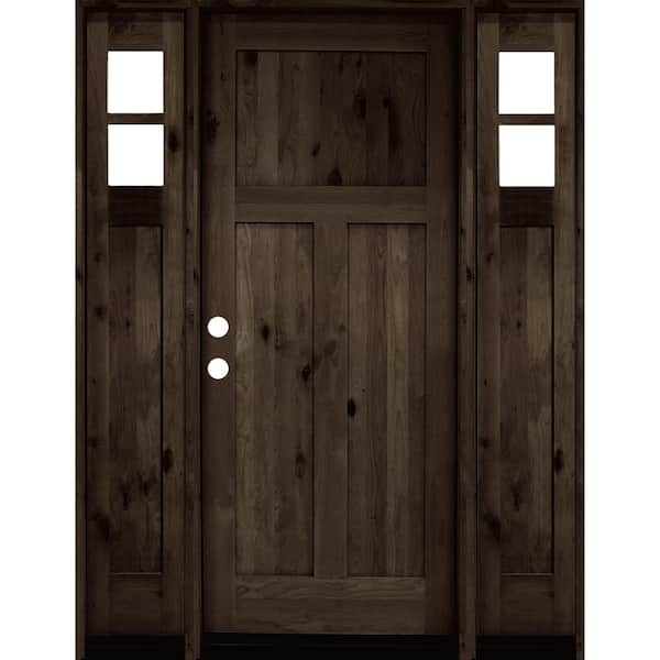 Krosswood Doors 60 in. x 80 in. Knotty Alder 3 Panel Right-Hand/Inswing ...