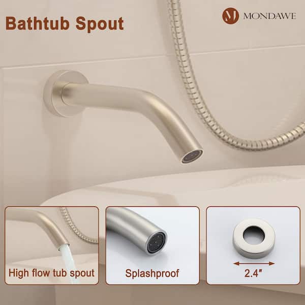 Mondawe Brushed Built-In Shower Faucet System Valve Included