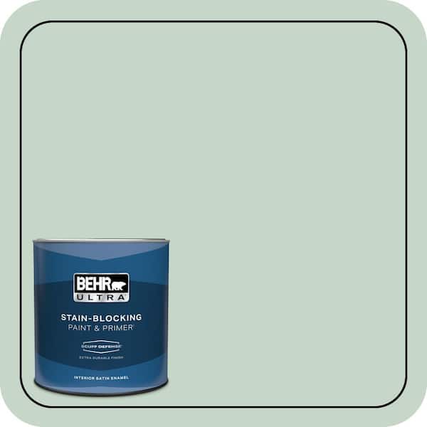 BEHR ULTRA 1 qt. #S410-2 New Moss Extra Durable Satin Enamel Interior Paint & Primer