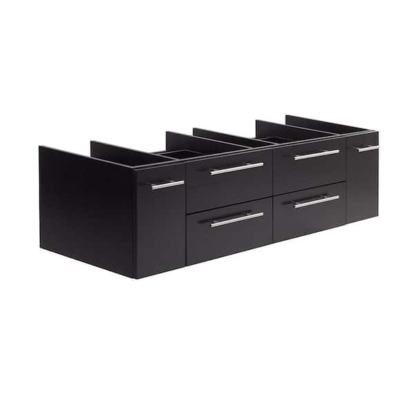 Fresca Lucera 59 in. Wall Mount Floating Single Bath Vanity Cabinet without Top in Espresso - Vessel Sink Compatible