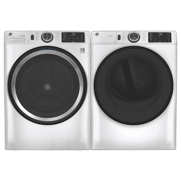 GE - 4.8 cu. ft. Smart White Front Load Washer with OdorBlock UltraFresh Vent System and Sanitize with Oxi