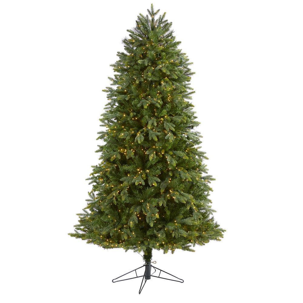 NOBLE GREEN BLACK FROSTED CHRISTMAS TREE NO LIGHTS WB 5FT 6FT 7FT 