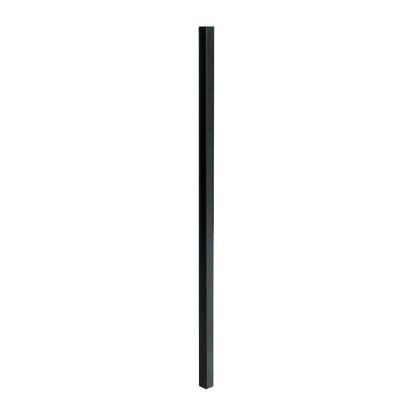 Unbranded 2 in. x 2 in. x 4.5 ft. Black Metal Fence Post with Post Cap