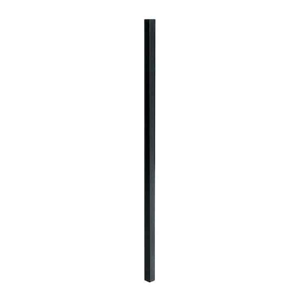US Door and Fence 2 in. x 2 in. x 4.5 ft. Black Metal Fence Post with Post Cap