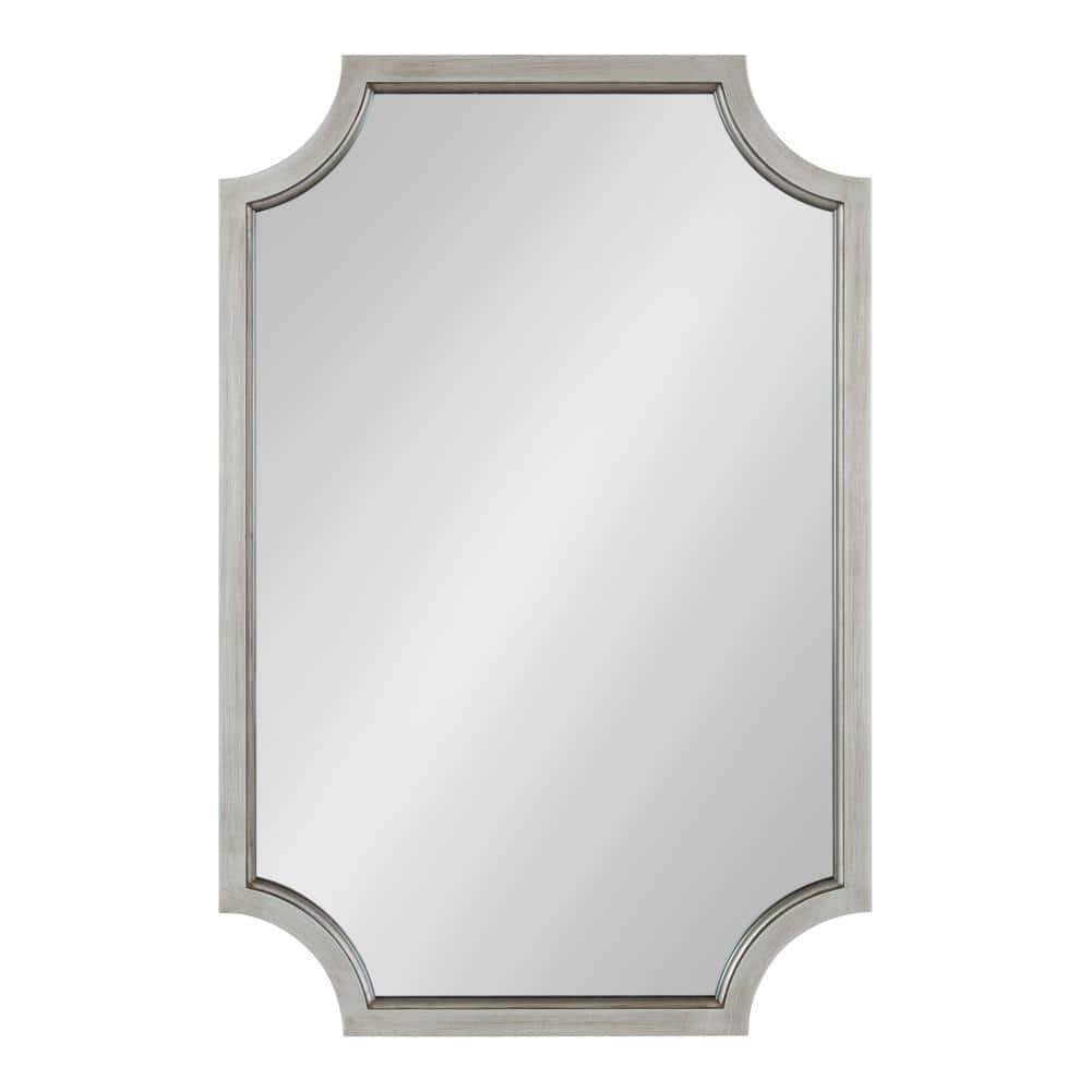 Hogan 24x36 Antique Silver Wood Framed Decorative Wall Mirror