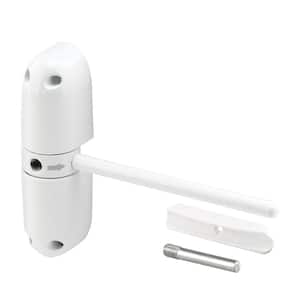 Safety Spring Door Closer, 4-1/4 in., Diecast Construction, White, Non-Handed