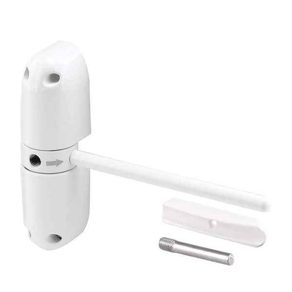 Prime-Line Safety Spring Door Closer, 4-1/4 in., Diecast Construction, White, Non-Handed