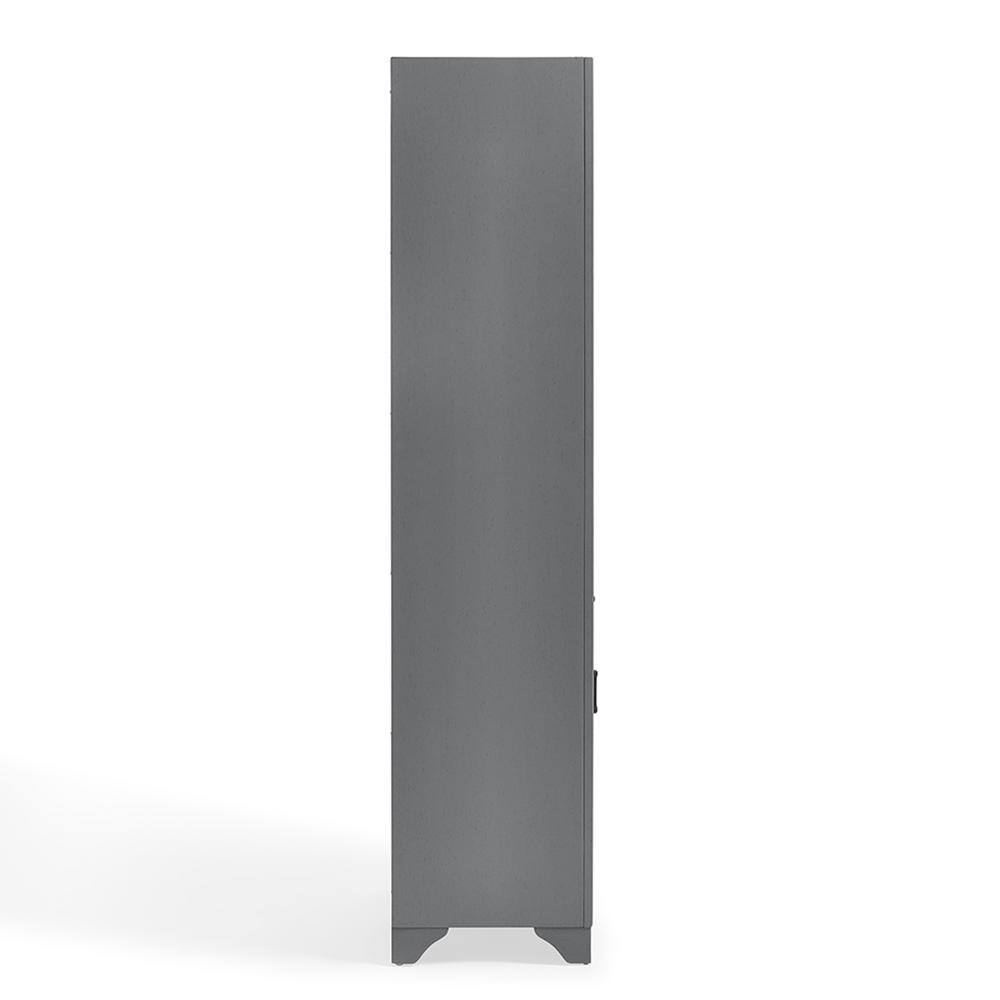 Tara Vintage Gray Tall Linen Cabinet with Adjustable Shelves
