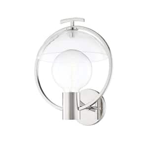 Ringo 1-Light Silver Polished Nickel Wall Sconce