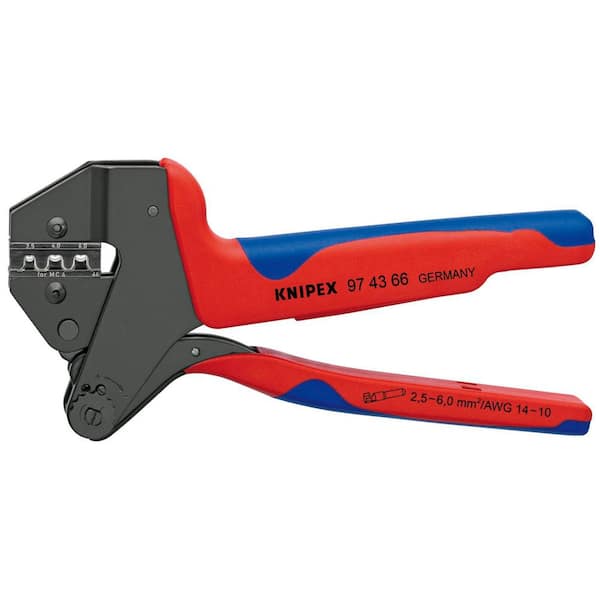 KNIPEX 8 in. Crimp System Pliers MC4 and MC4 Evo 2 97 43 66 - The