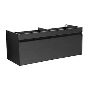 Mezzo 47 in. Modern Wall Hung Bath Vanity Cabinet Only in Black