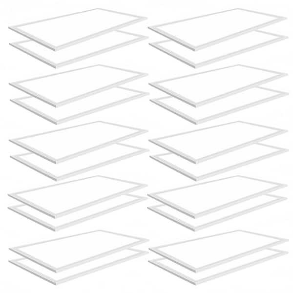 2 ft. x 4 ft. 5000K LED Drop Ceiling Light 7800 Lumens Commercial Integrated LED Flat Panel Light Lay in Fixture 20-Pack