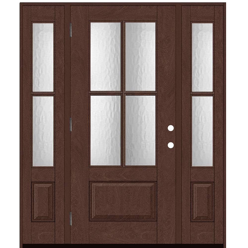 Regency 64 in. x 80 in. 3/4 Lite 4SDL Oasis Deco Glass RHOS Prefinish Chestnut Fiberglass Prehung Front Door 212 in. price history on PriceWatchPro