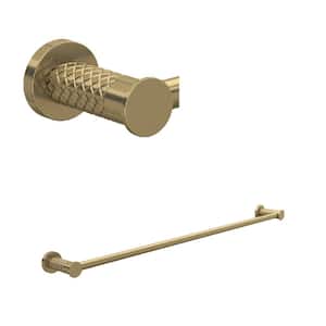 Tenerife 24 in. Wall Mounted Towel Bar in Antique Gold