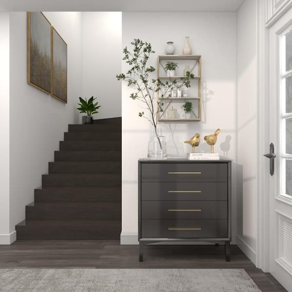 Blue 3 Shelves Wood Wall Shelf with Knotted Rope (Set of 3)