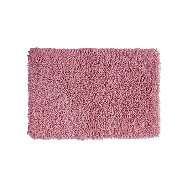 HOME WEAVERS INC Fantasia Bath Rug 100% Cotton Bath Rug Set, Machine Wash, 17x24 in. Rectangle, Pink