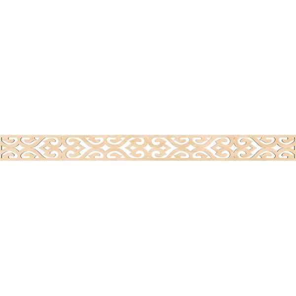 Ekena Millwork Keene Fretwork 0.25 in. D x 46.375 in. W x 4 in. L Birch Wood Panel Moulding