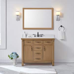 Bellington 42 in. W x 22 in. D x 34.5 in. H Vanity in Almond Toffee with White Engineered Stone Top