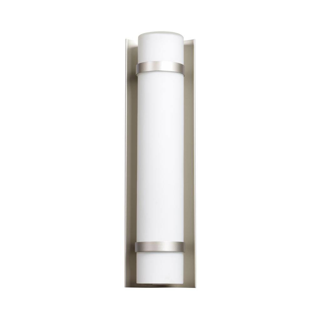 Brushed Steel Outdoor Dimmable Cylinder Wall Light