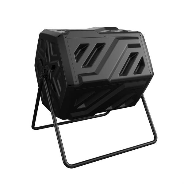 Segawe 43 Gallon Large Outdoor Garden Compost Bin – Heavy Duty, Easy Assemble, Black (PP + Steel), 28.35"L X 24.80"W X 36.81"H