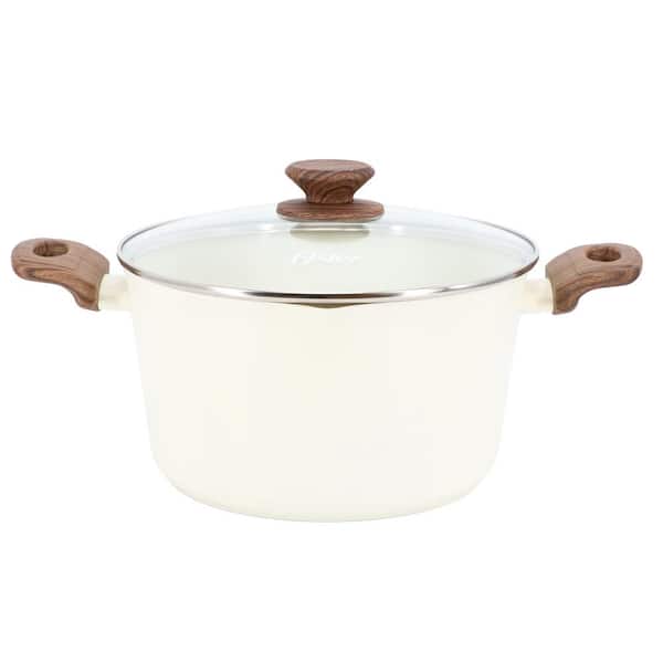 Oster Amberg Choice 4.7 qt. Cermic Nonstick Aluminum Dutch Oven with Lid in Linen