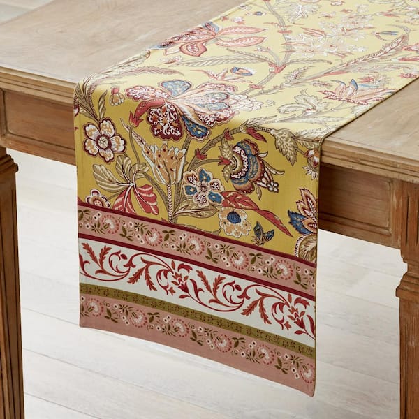 The Company Store Kamalei Floral 16 in. x 108 in. Multi Neutral Table Runner