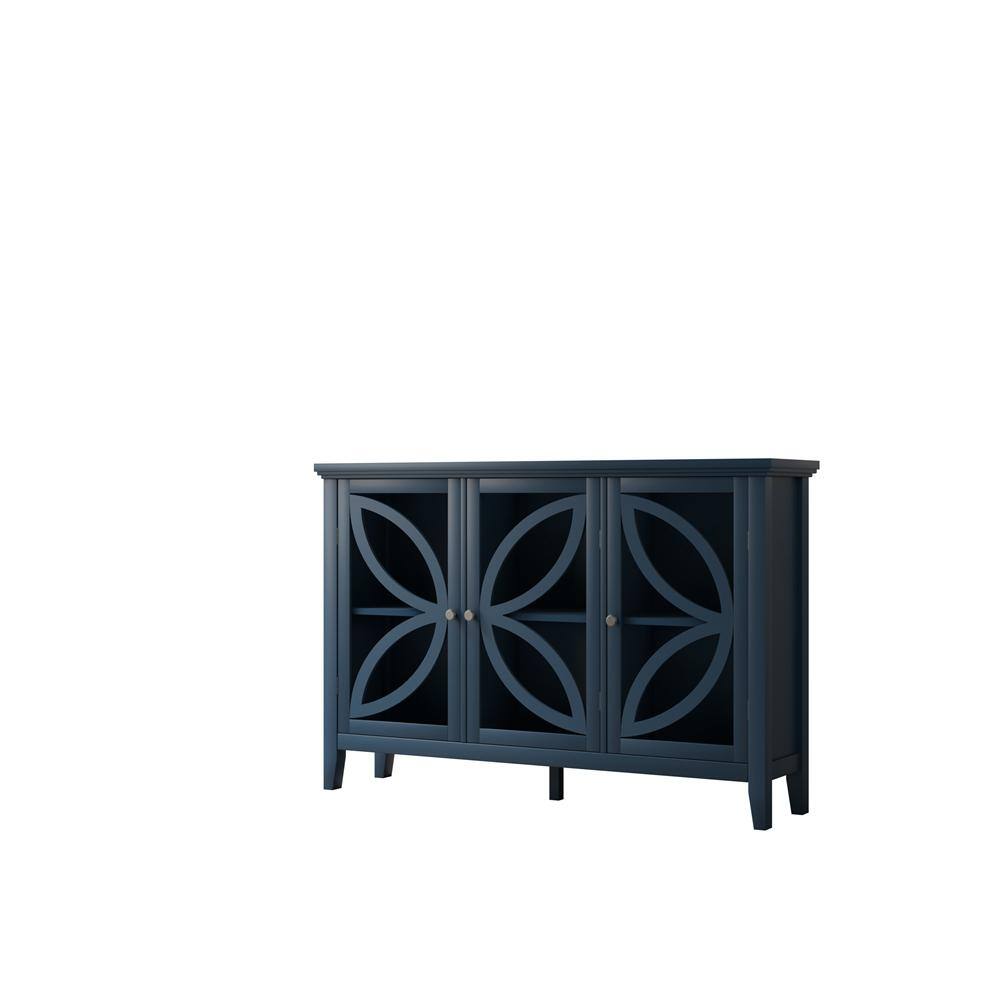 Blue Accent Cabinet with Adjustable Shelf LC-953063 - The Home Depot