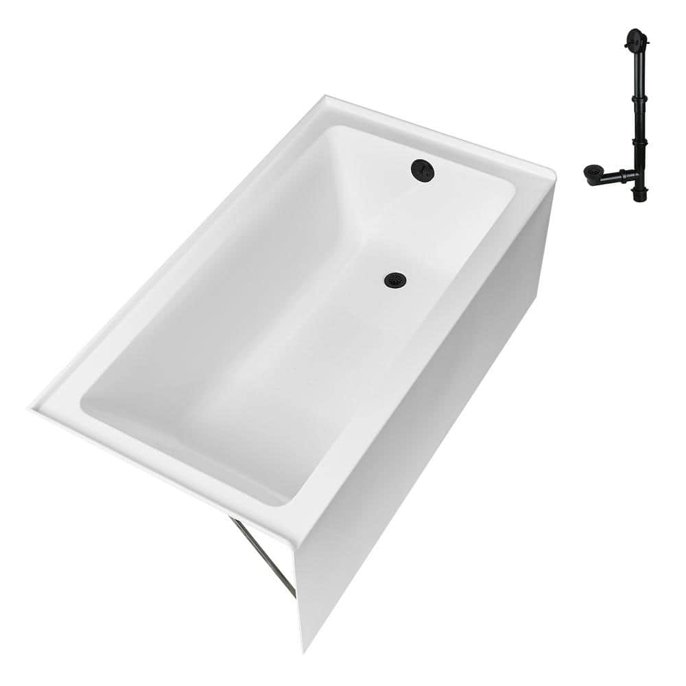 GA-304-10-BL 60 in. x 30 in. Acrylic Soaking Alcove Bathtub in Glossy White with Right-Hand Drain in Matte Black price history on PriceWatchPro