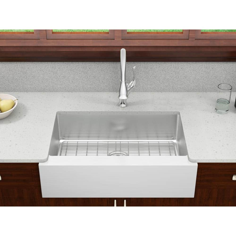 Lapeer 31'' Satin Stainless Steel Farmhouse Single Bowl Sink